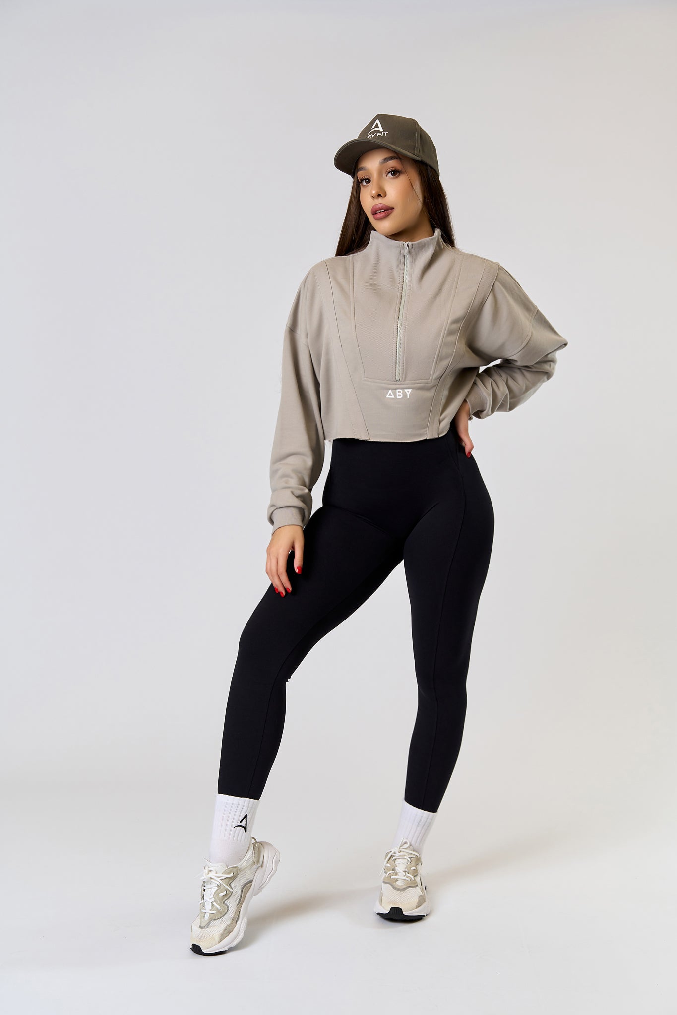 Bluza CROP ZIP Gri