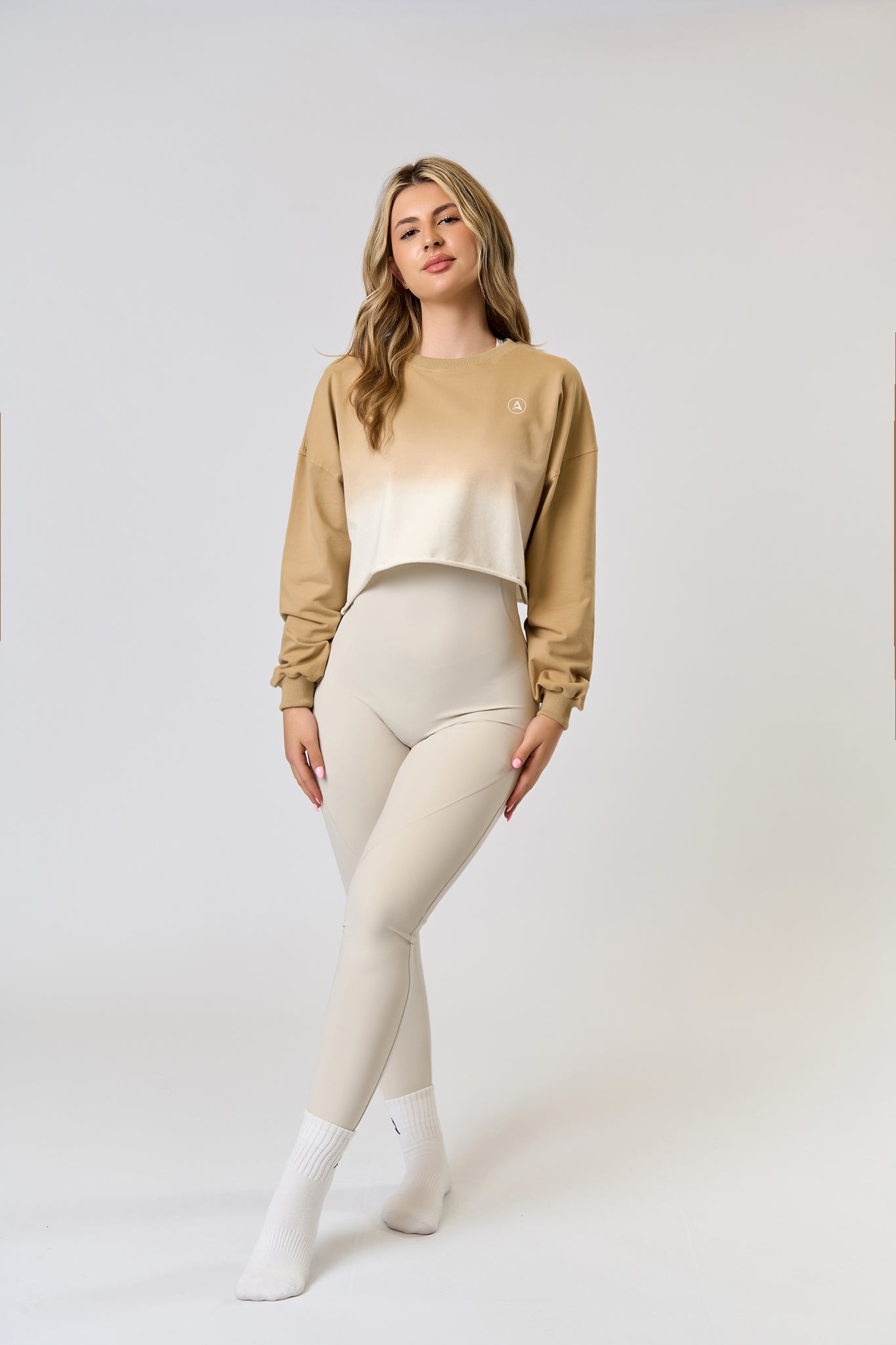Bluza CROP DEGRADEE Bej