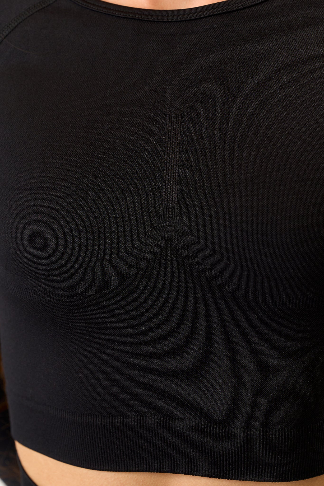 Top SEAMLESS LONG Negru