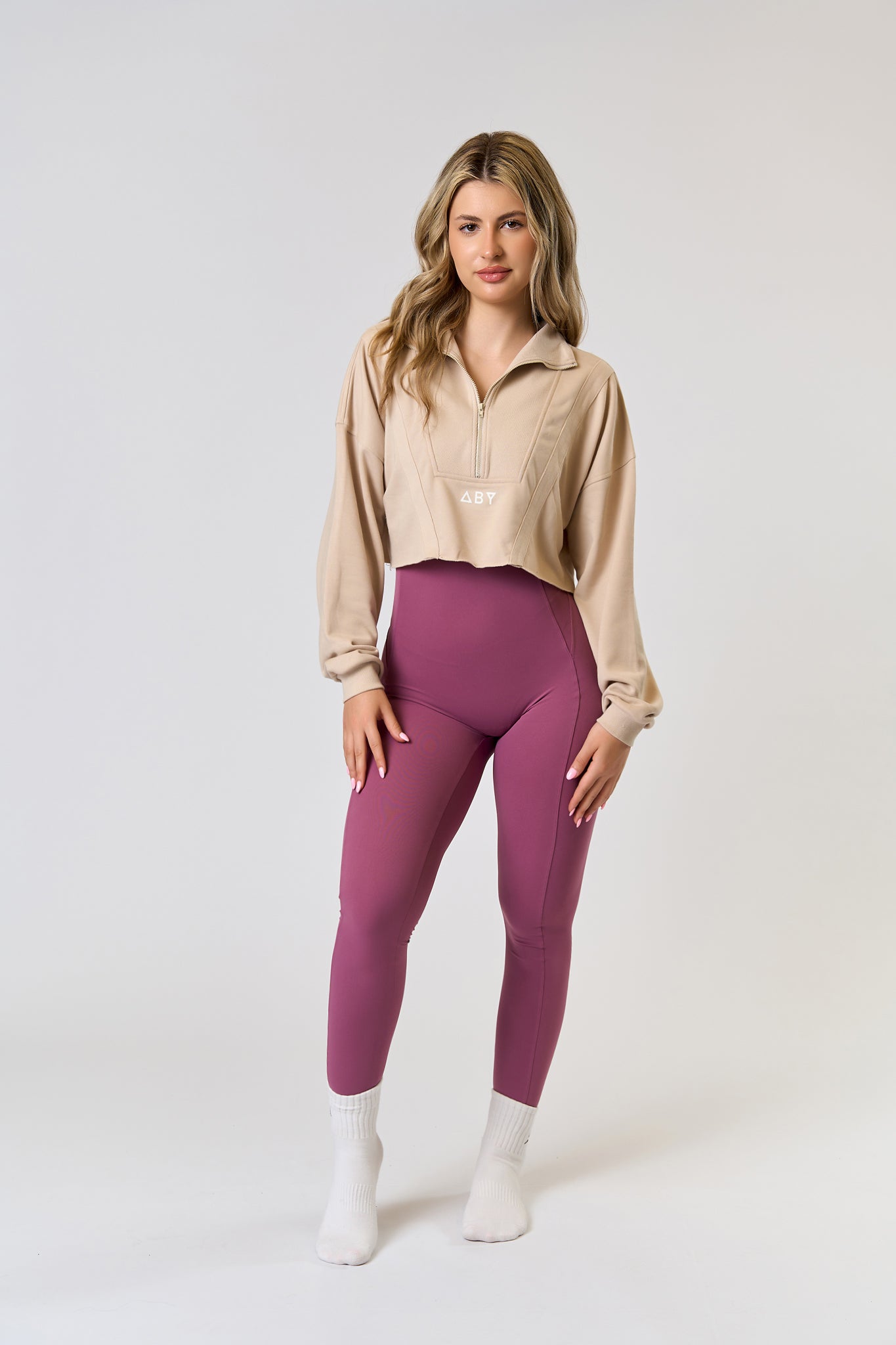 Bluza CROP ZIP Bej