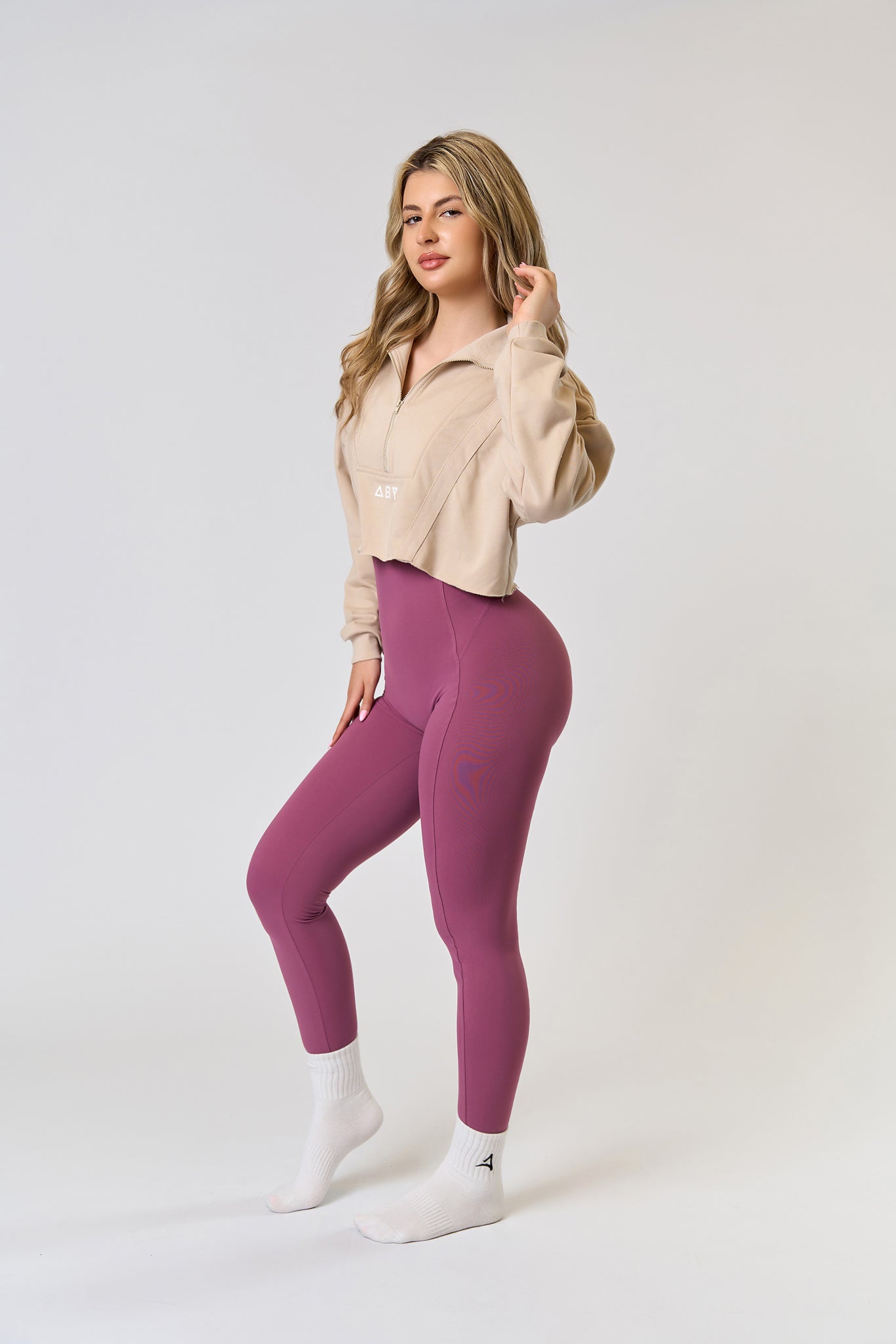 Bluza CROP ZIP Bej