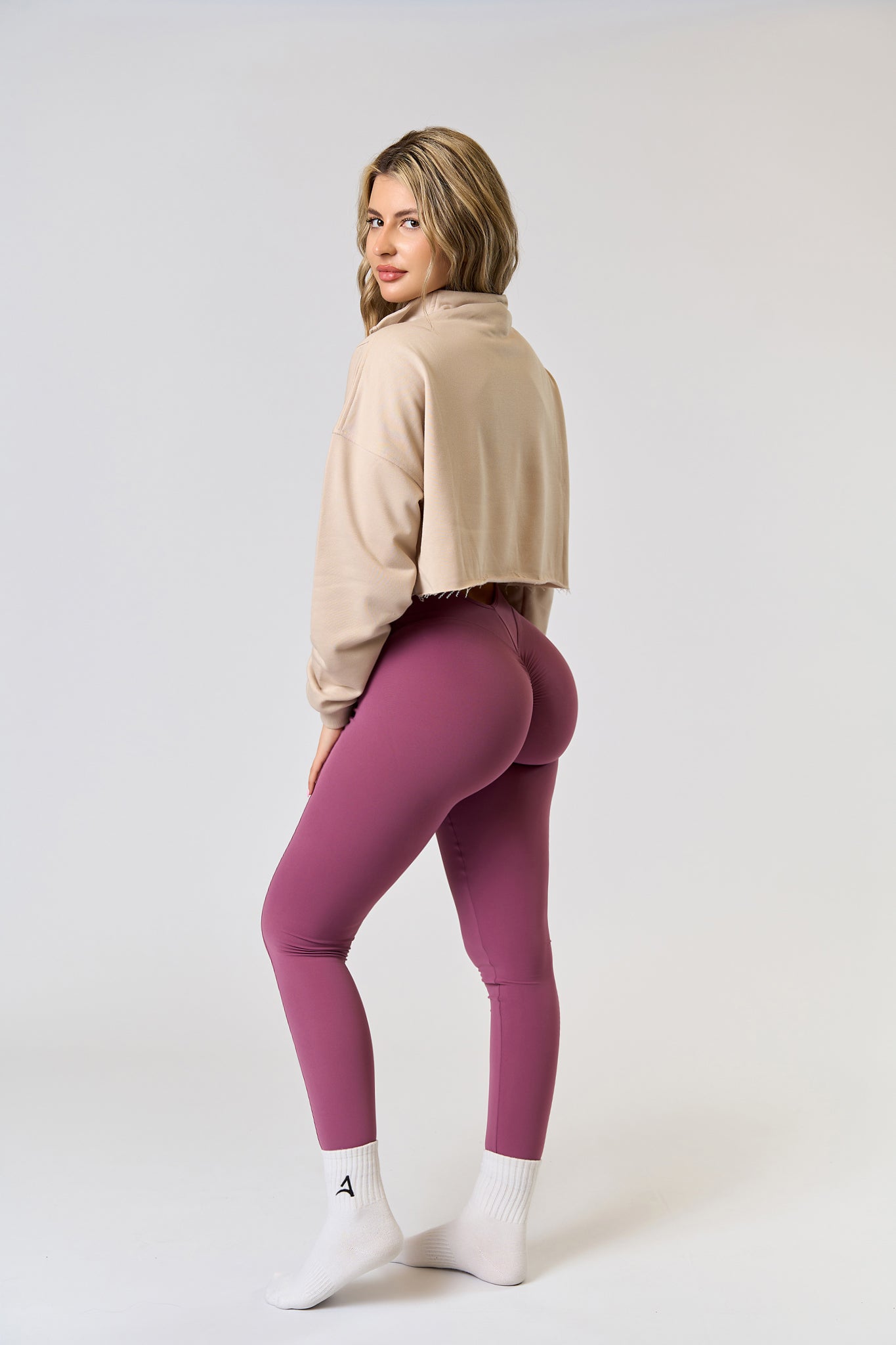 Bluza CROP ZIP Bej