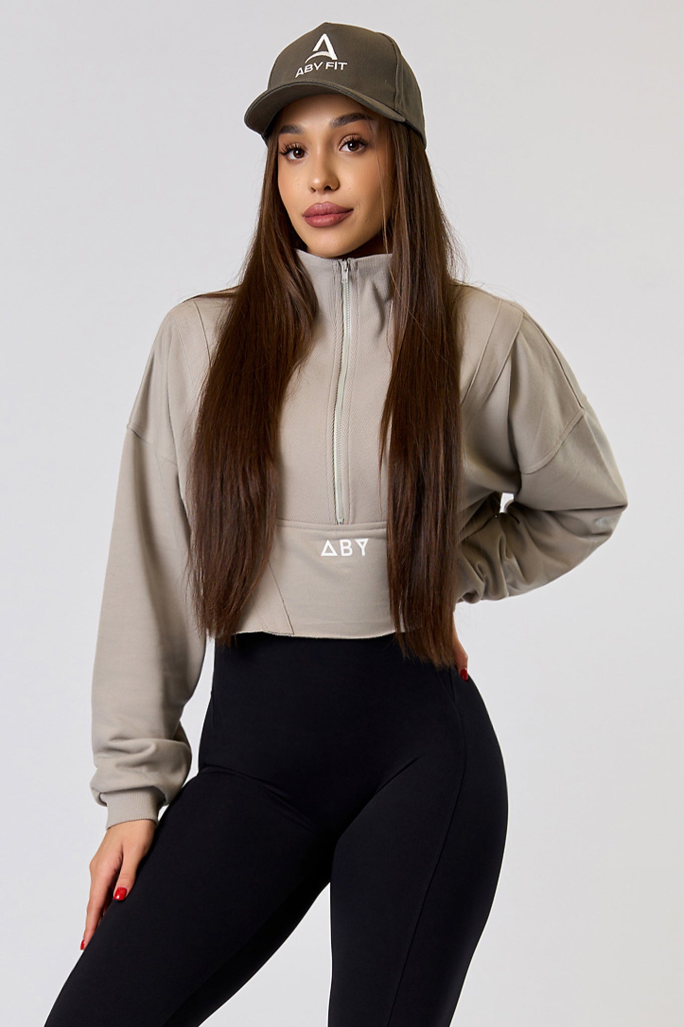 Bluza CROP ZIP Gri