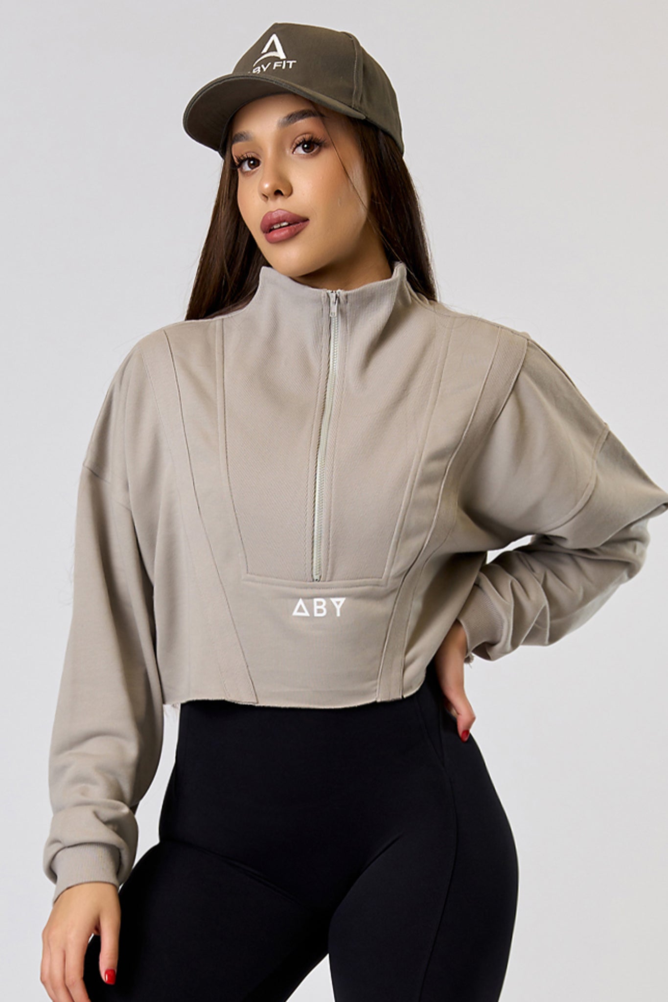 Bluza CROP ZIP Gri