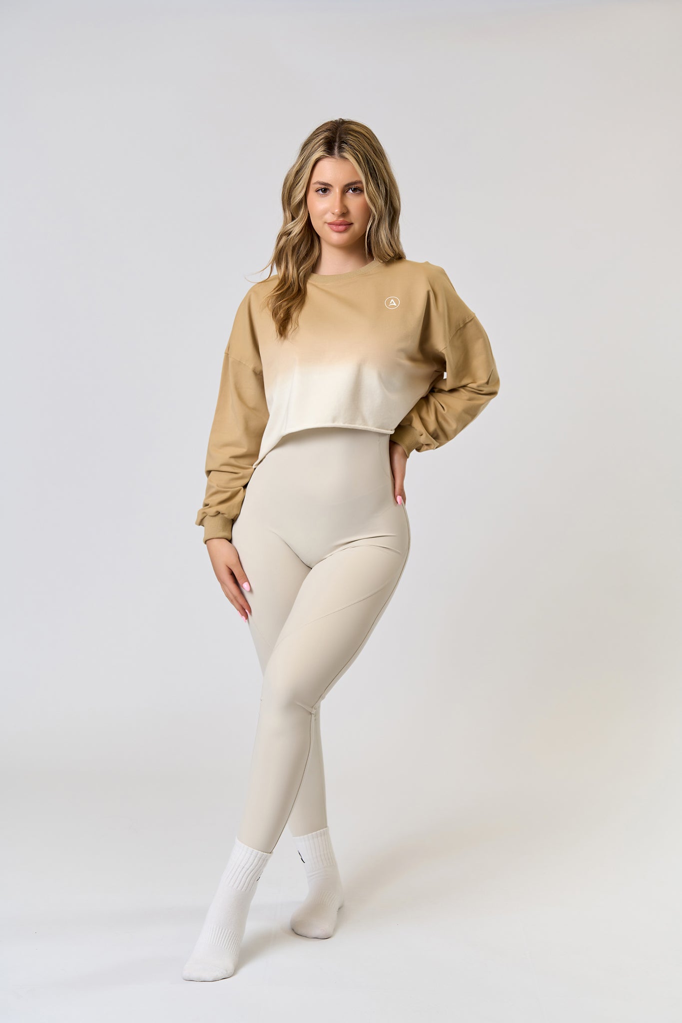 Bluza CROP DEGRADEE Bej