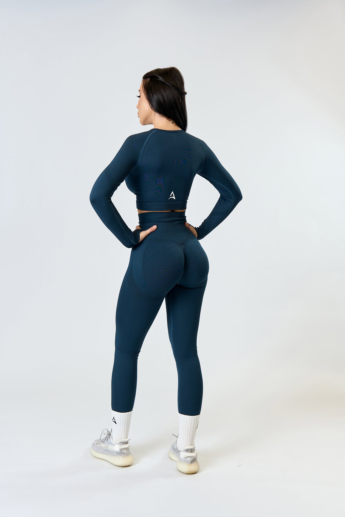 Set SEAMLESS LONG Verde petrol