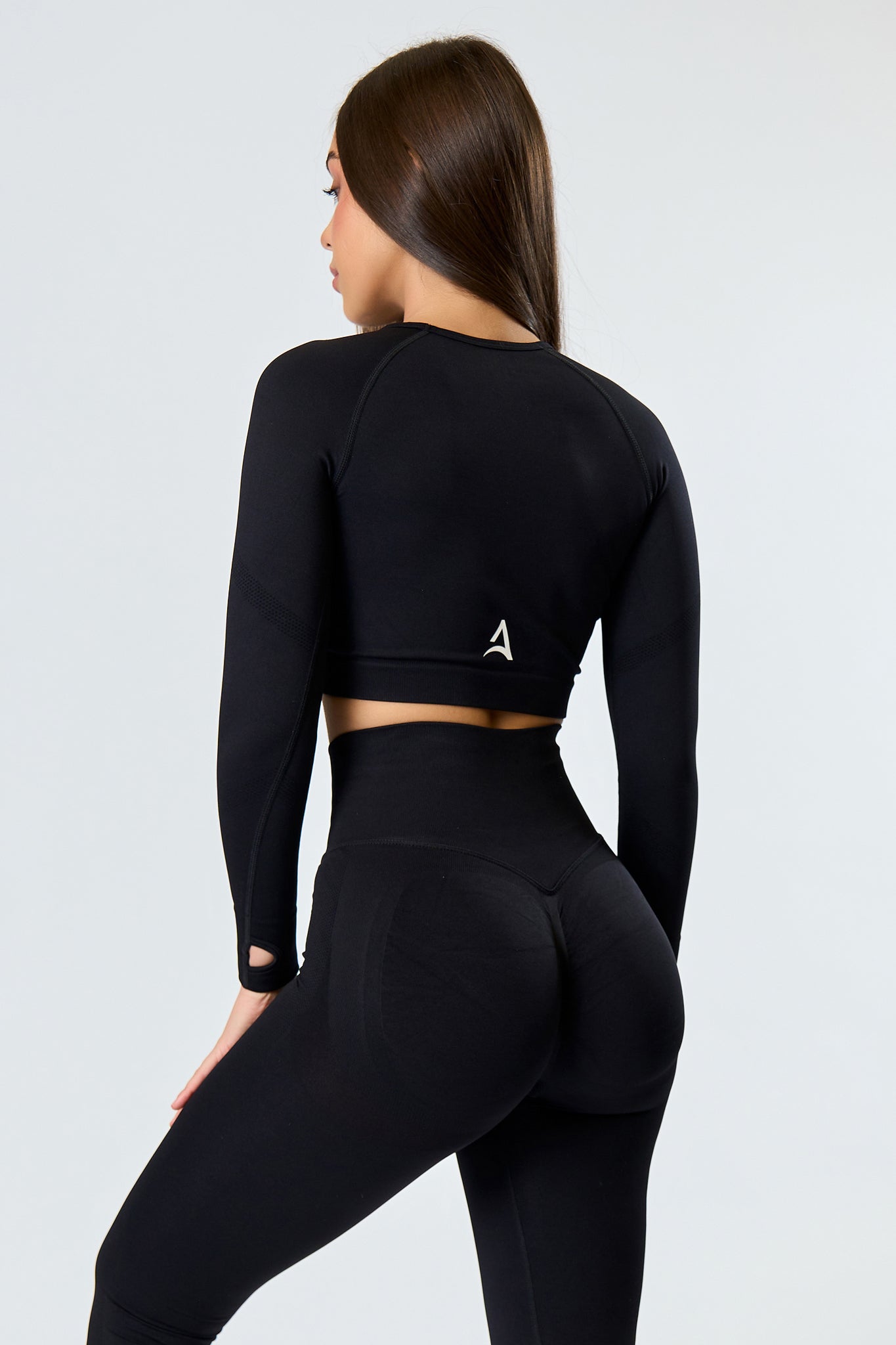 Top SEAMLESS LONG Negru