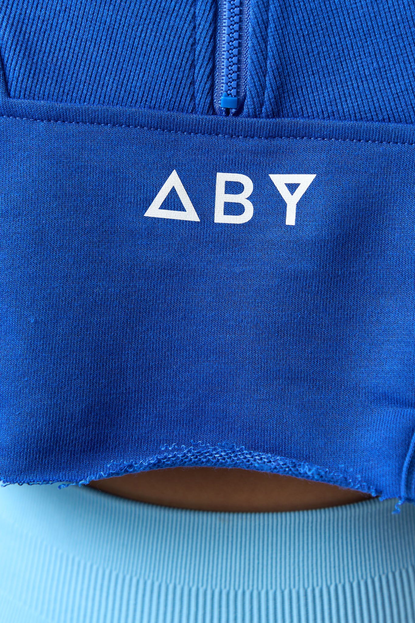 Bluza CROP ZIP Albastra